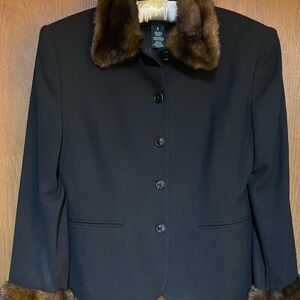 Lauren Ralph Lauren Cropped Wool Jacket with Faux Fur Trim – Vintage